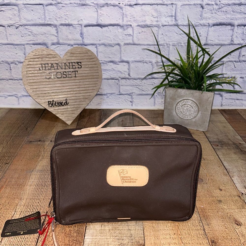 Jon Hart Espresso Coated Canvas Travel Kit